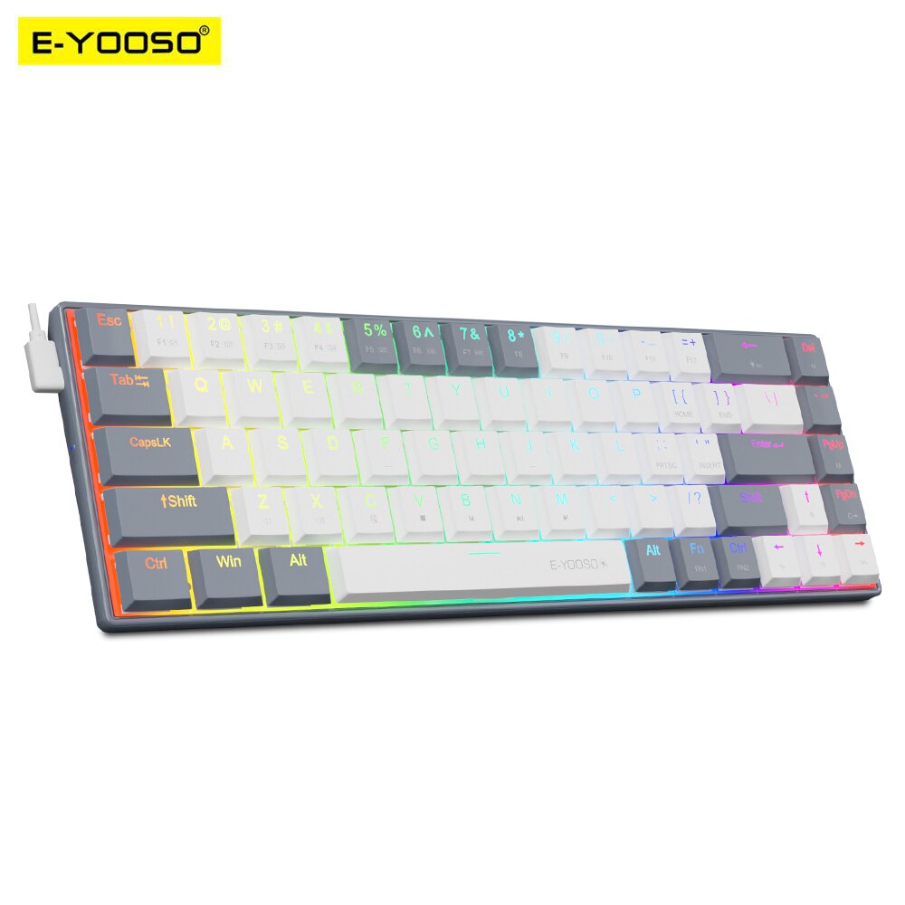 E-YOOSO A68 RGB Keyboard Gamin - Pc Gaming Pink ulasan dan harga